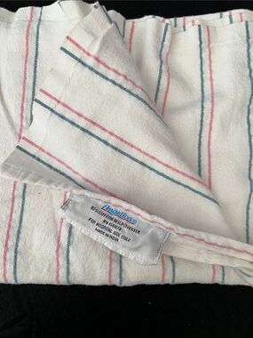 Angelica Vintage Hospital Baby Swaddle Blanket Blue Pink Candystripe